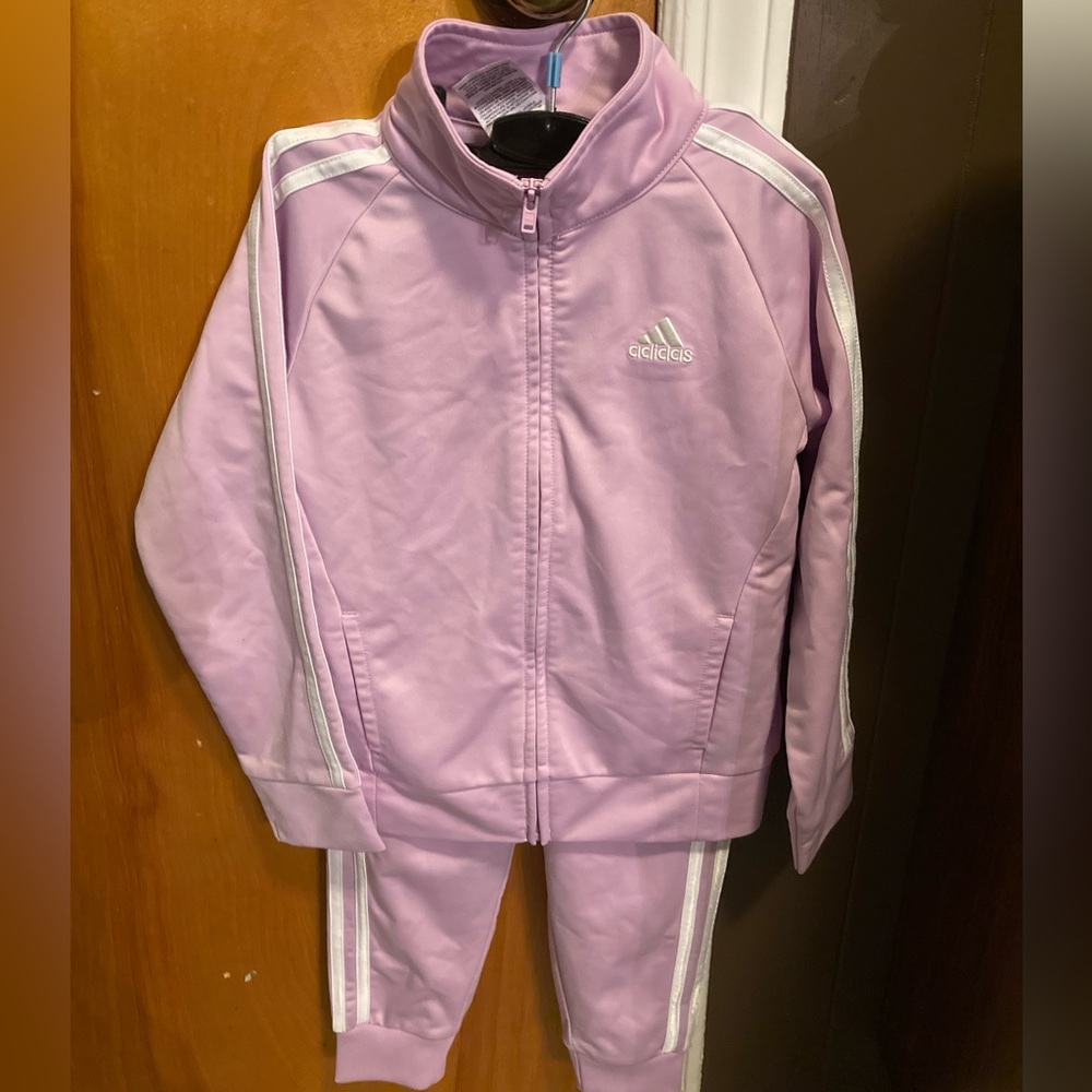 Little Girls Size 6T Lavender Adidas Track Suit Soccer Athletic Hip Hop